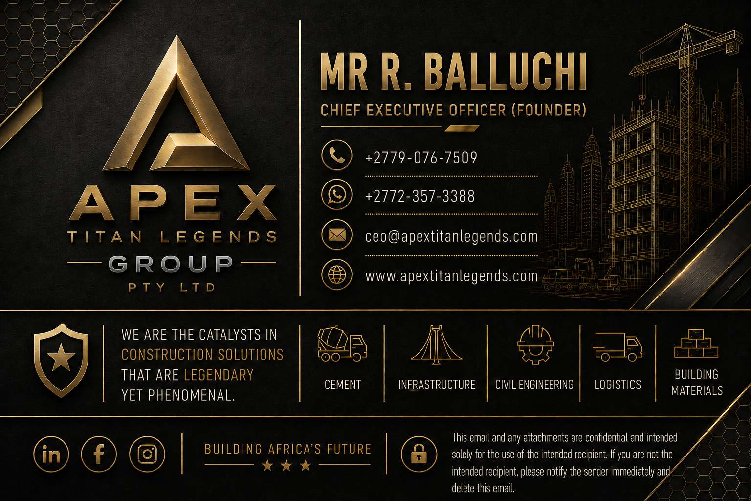 Mr R. Balluchi — Chief Executive Officer (Founder) contact card